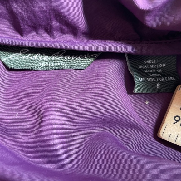 EDDIE BAUER Purple Hooded Drawstring Waist Lightweight Rain Jacket Coat - Small - Picture 9 of 16